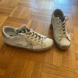Barely worn gold Golden Goose Super-Star sneakers size 38